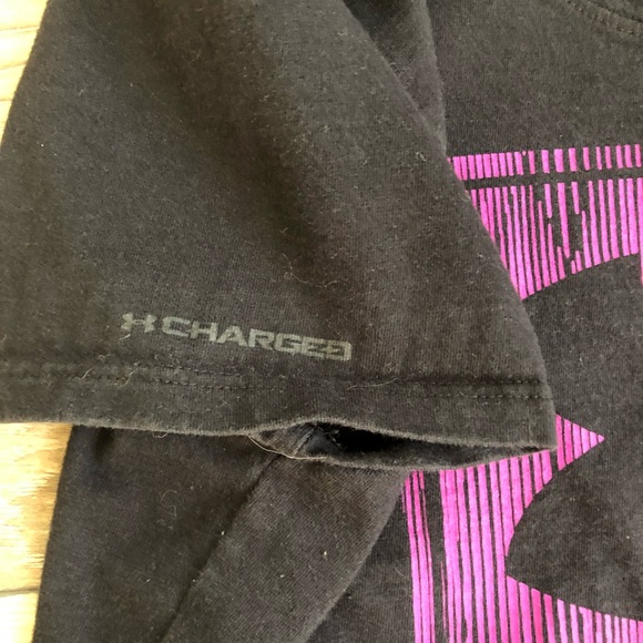 UNDER AMOUR black and purple graphic tee shirt size extra small - Picture 4 of 4
